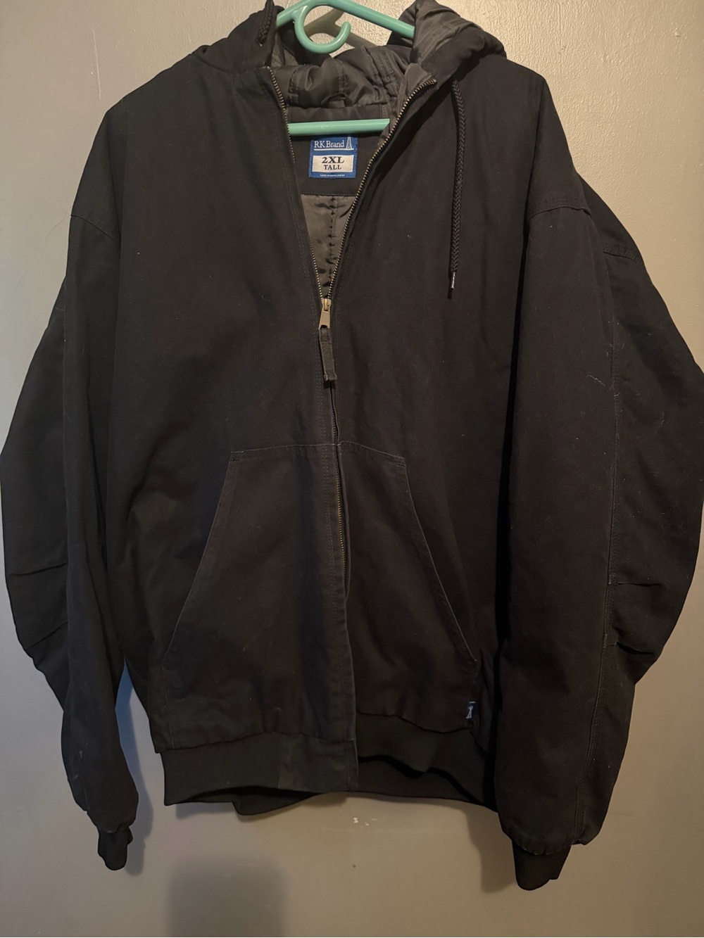 Men's Black Hooded Zip Bomber Jacket - RK Brand